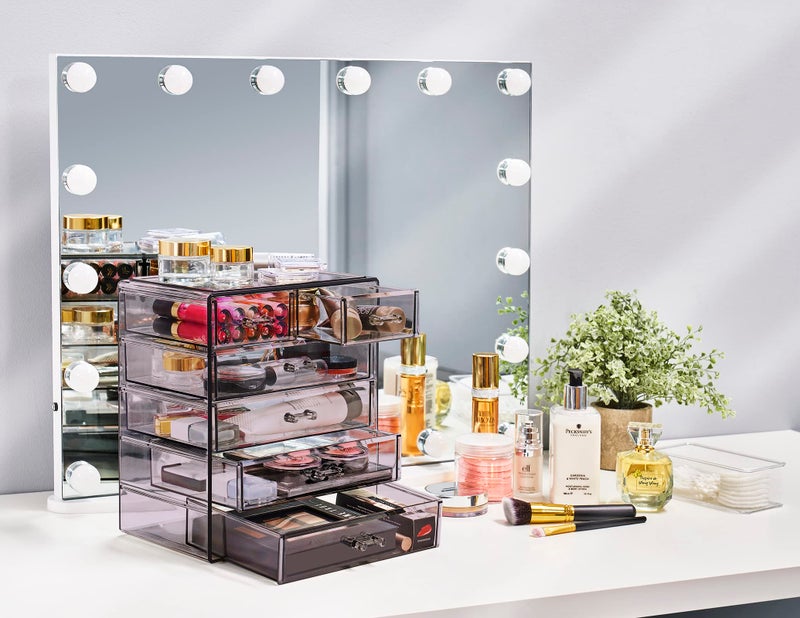 Sorbus Acrylic Makeup Organizer Set, 6-Drawer Vanity & Countertop Cosmetic Storage with Small & Wide Drawers, Purple Makeup Storage for Brushes, Lipsticks, Jewelry â€“ Holiday Gift for Women & Teens - Image 3